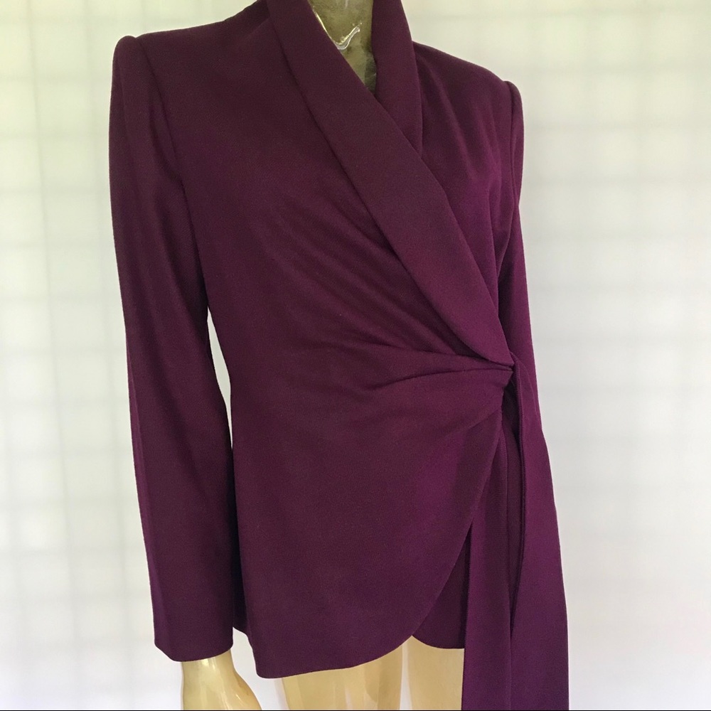 DONNA KARAN New York Wool Cashmere Side Tie Jacket